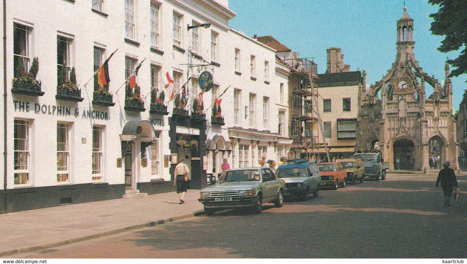 Chichester: FORD GRANADA, ESCORT MK2 VAN, TRANSIT PICKUP -  'The Dolphin & Achor' Hotel ,West Street And Market Cross - PKW