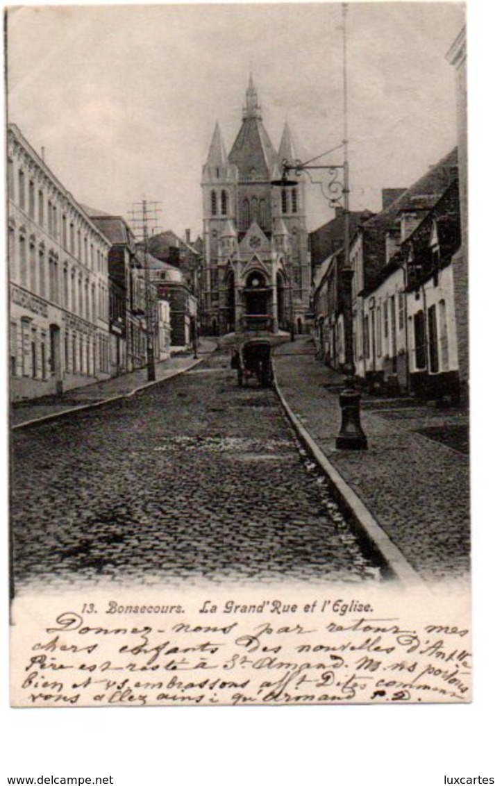 13. BONSECOURS. LA GRAND RUE ET L' EGLISE. - Autres & Non Classés