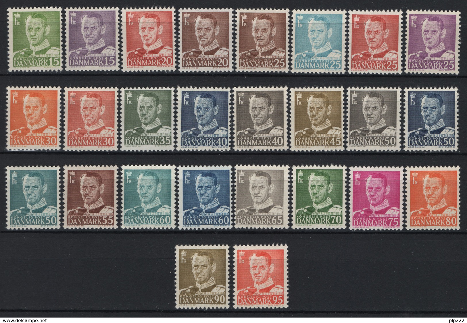 Danimarca 1948/53 Unif. 315/31C **/MNH VF - Unused Stamps