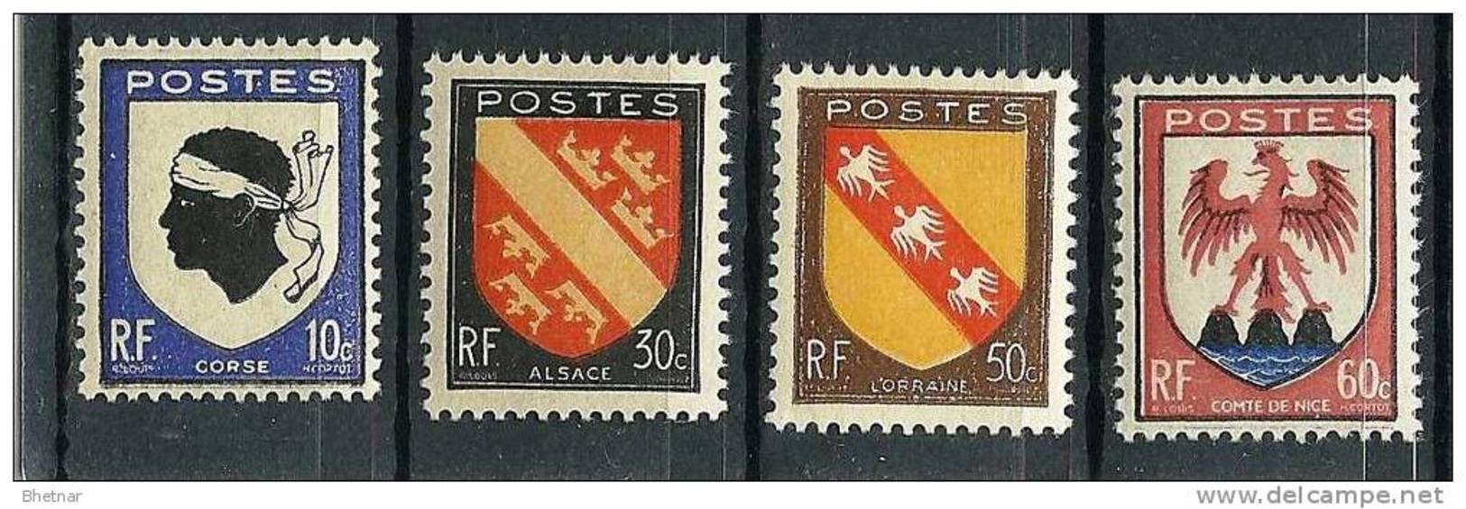 FR YT 755 à 758 " Armoiries Des Provinces " 1946 " Neuf** - Unused Stamps