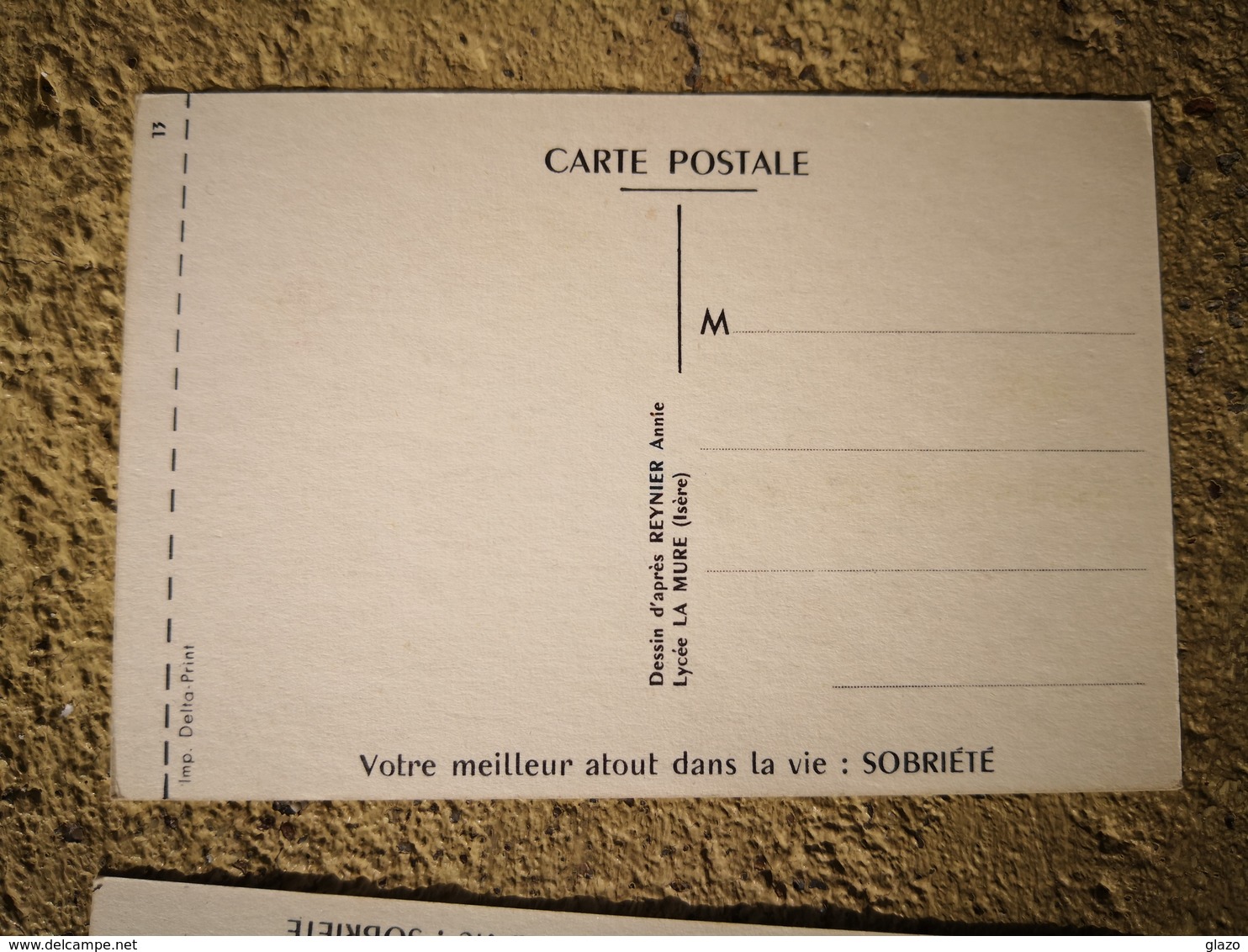 Lot de 7 cartes postales Prévention contre l'alcool.