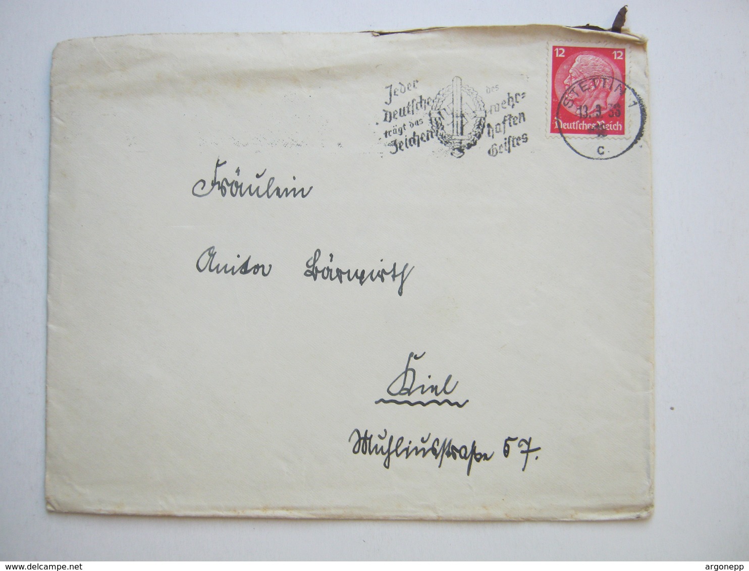 1938 , STETTIN, Werbe Maschinenstempel Auf Beleg - Lettres & Documents