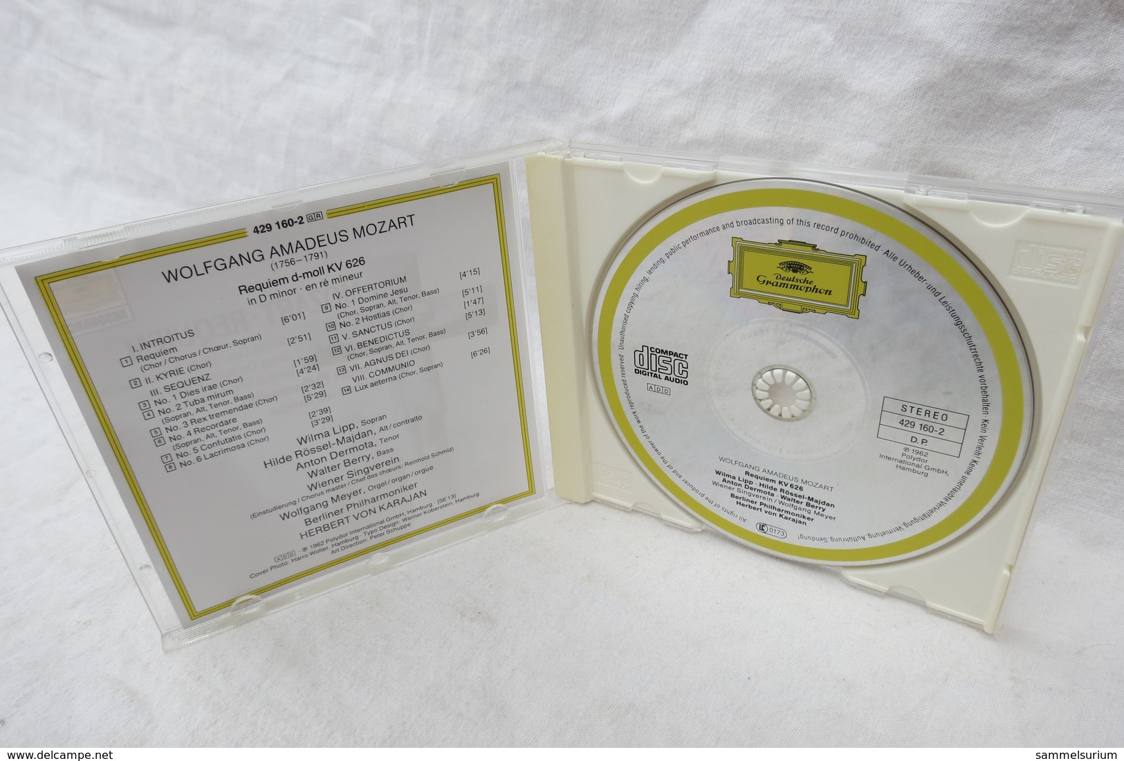 CD "Wolfgang Amadeus Mozart" Requiem D-moll KV 626, Herbert Von Karajan, Berliner Philharmoniker, Deutsche Grammophon - Klassik