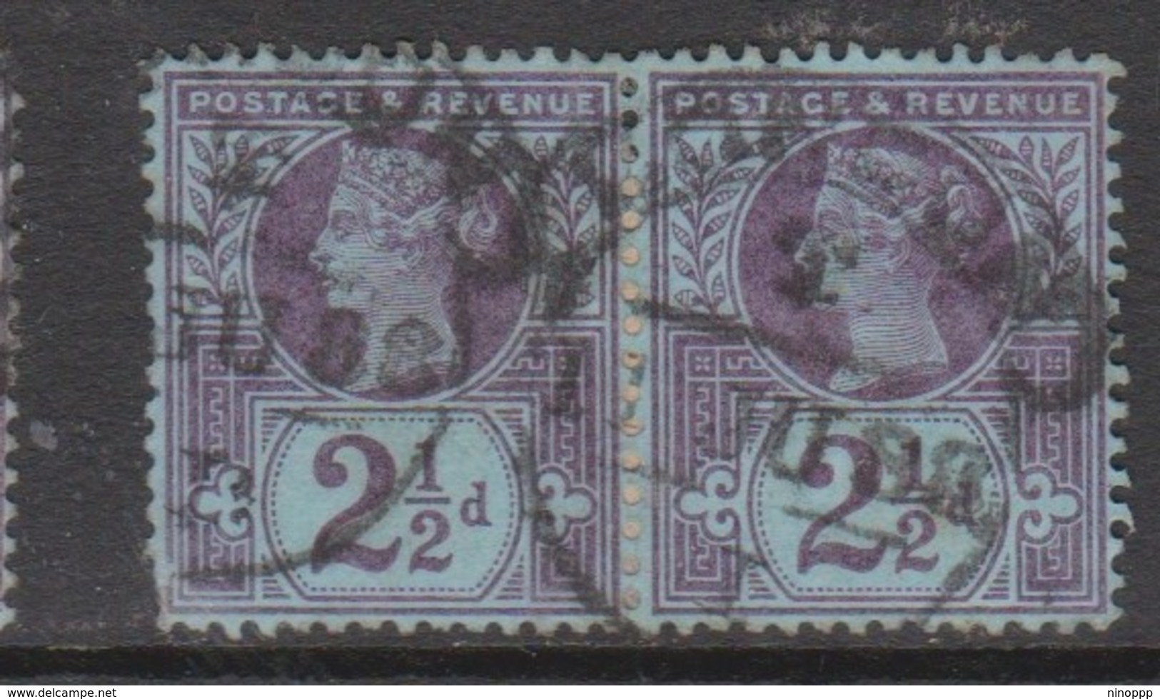 Great Britain SG 201 1887 2.5d Purple-blue, Used Pair - Used Stamps