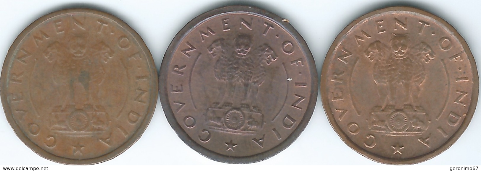 India - 1 Pice - 1950 - Calcutta (KM1.2) 1951 - Calcutta (KM1.3) 1955 - Bombay (KM1.4) - Inde