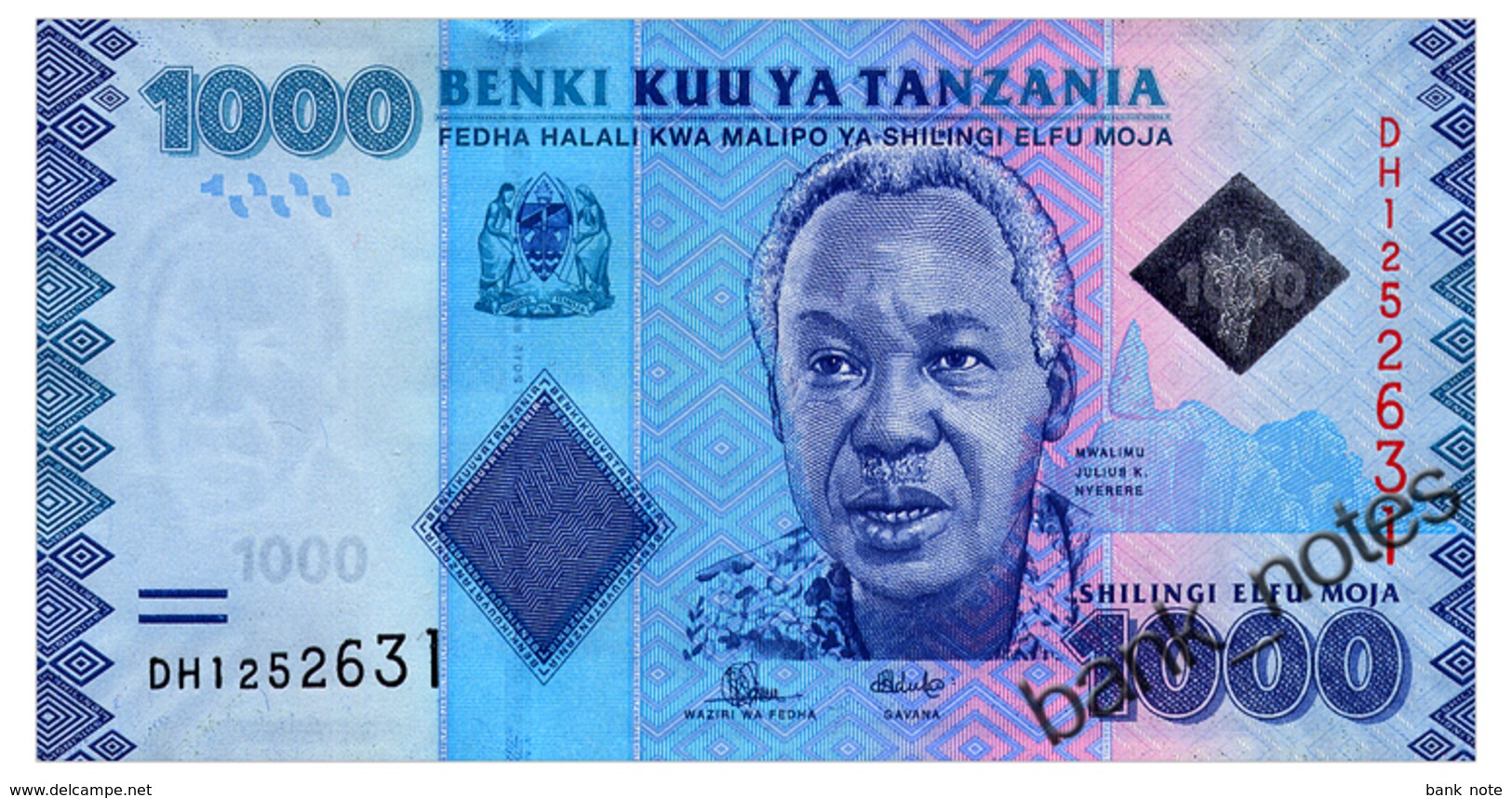 TANZANIA 1000 SHILINGI ND(2015) Pick 41b Unc - Tanzanie