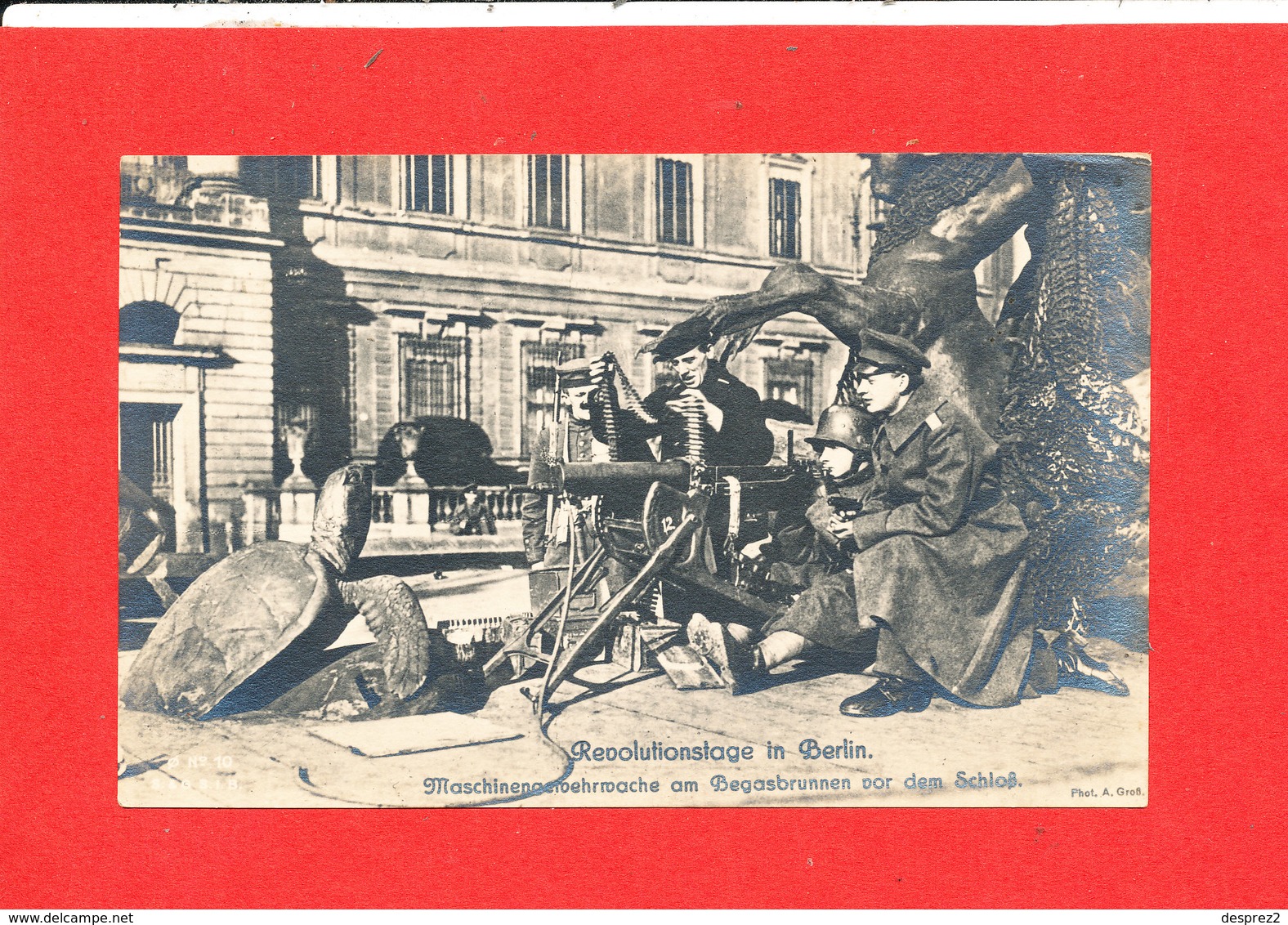 BERLIN In REVOLUTIONSTAGE Cpa Animée Soldat Mitrailleuse Guerre Photo Edit GroB - Other & Unclassified