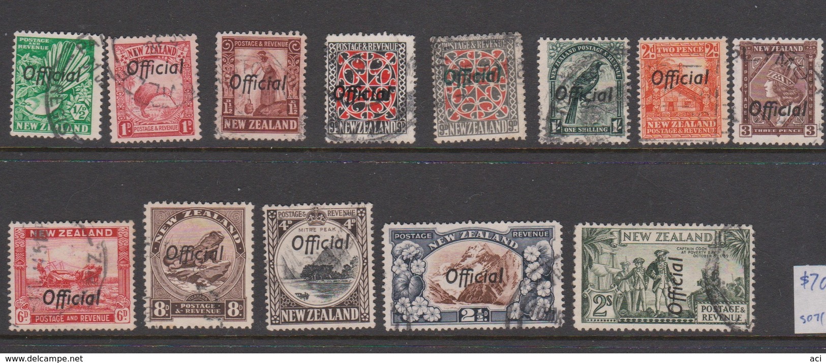 New Zealand SG O120-O132d 1936 OFFICIAL Used Set - Gebraucht
