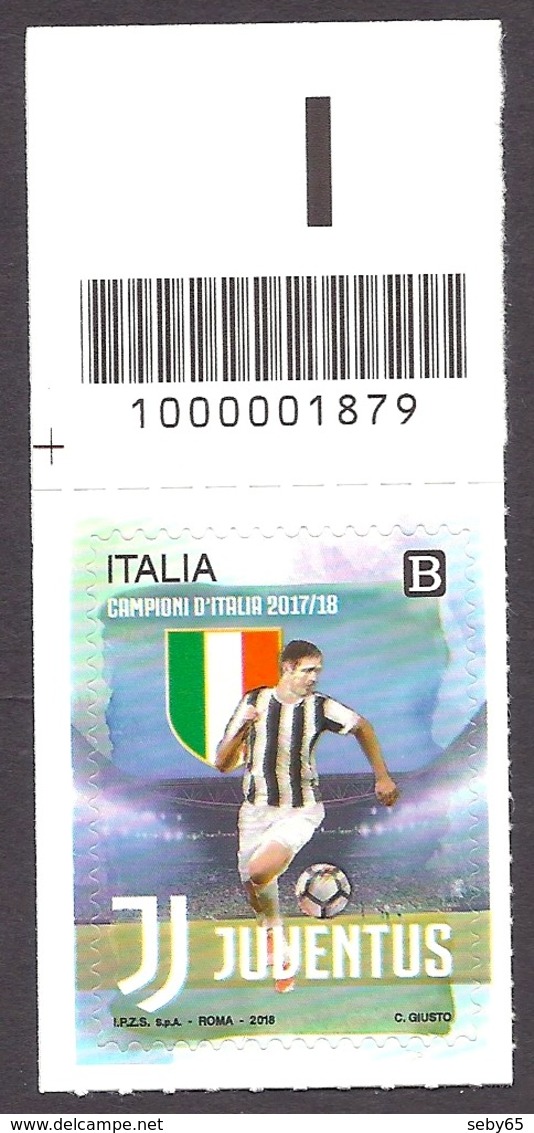 Italia / Italy 2018 - Sport, Football, Soccer, Calcio, Juventus, Champion Of Italy, Campione D'Italia MNH Barcode - 2011-20: Ungebraucht