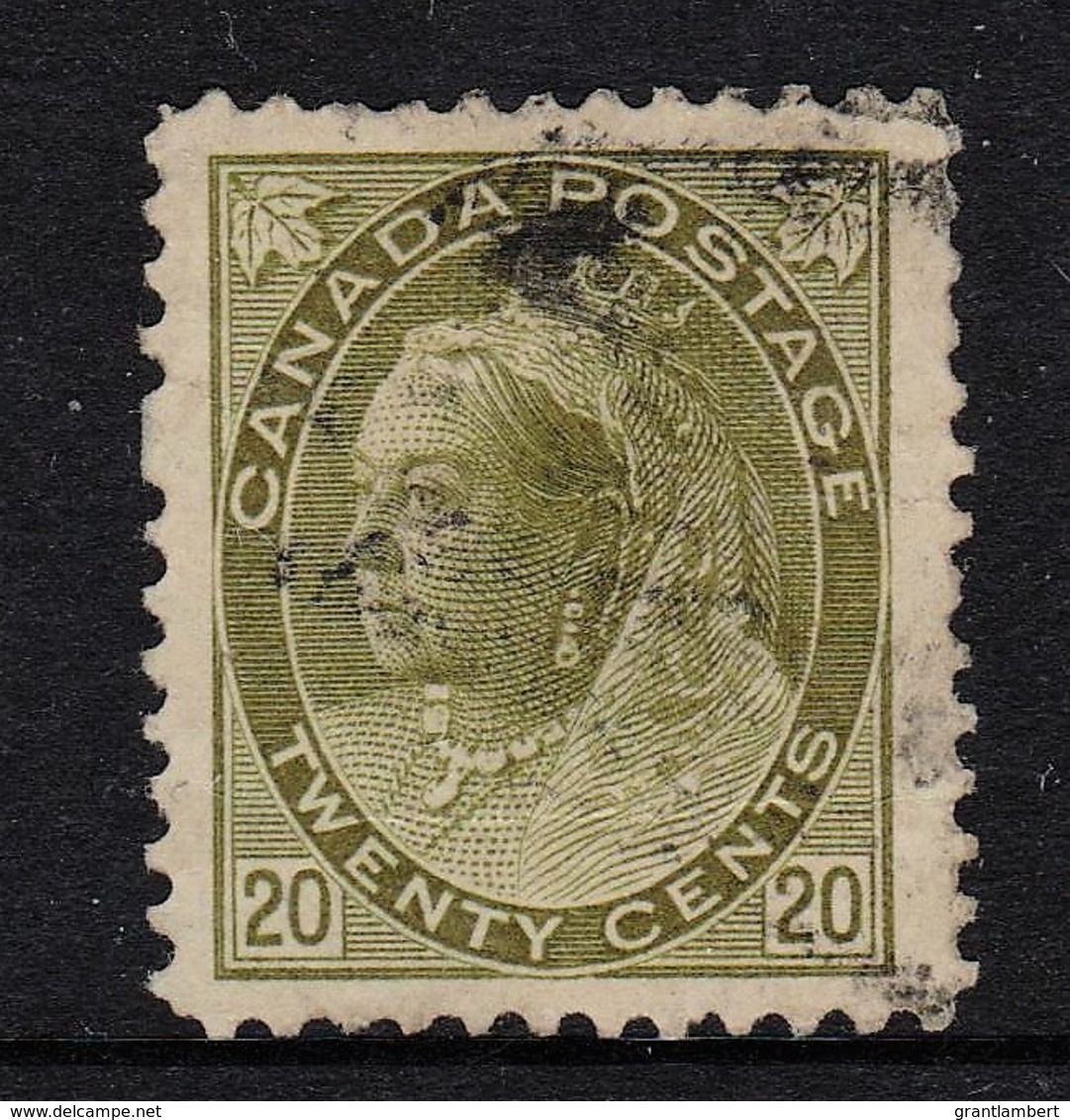 Canada 1900 Queen Victoria 20c Olive-Green Used Sc 84, SG 165 - See Notes - Used Stamps