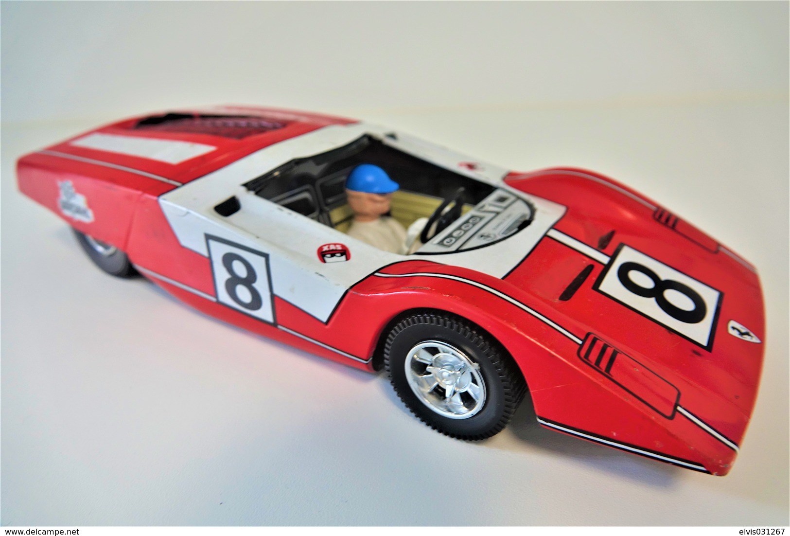 Vintage TIN TOY FERRARI 512S : Maker Joustra - 27cm/12" - FRANCE - 1960-70's - - Collectors Et Insolites - Toutes Marques