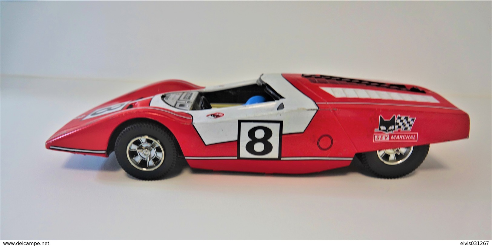 Vintage TIN TOY FERRARI 512S : maker Joustra - 27cm/12" - FRANCE - 1960-70's -