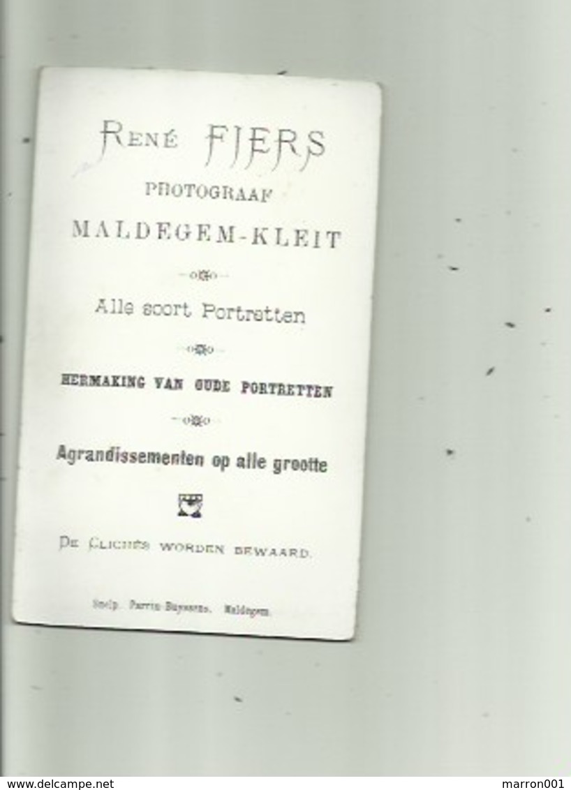Maldegem -Kleit  - CDV - Photografie Op Karton  - René Fiers - Anciennes (Av. 1900)