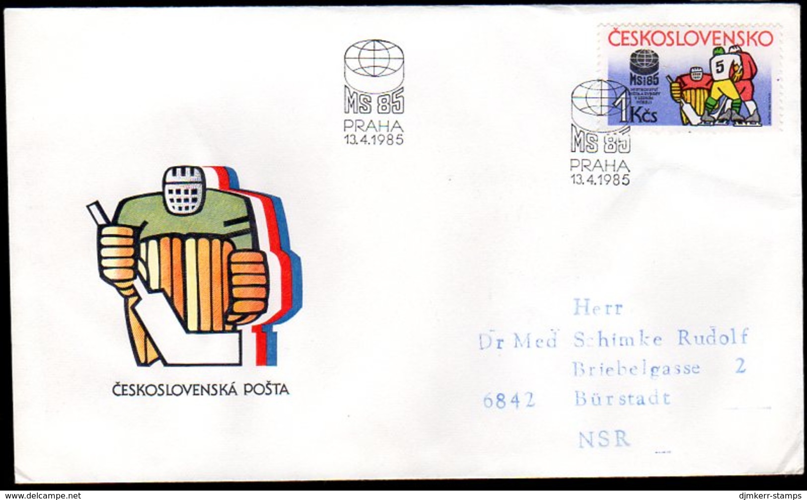 CZECHOSLOVAKIA 1985 Ice Hockey Championships FDC.  Michel 2810 - FDC