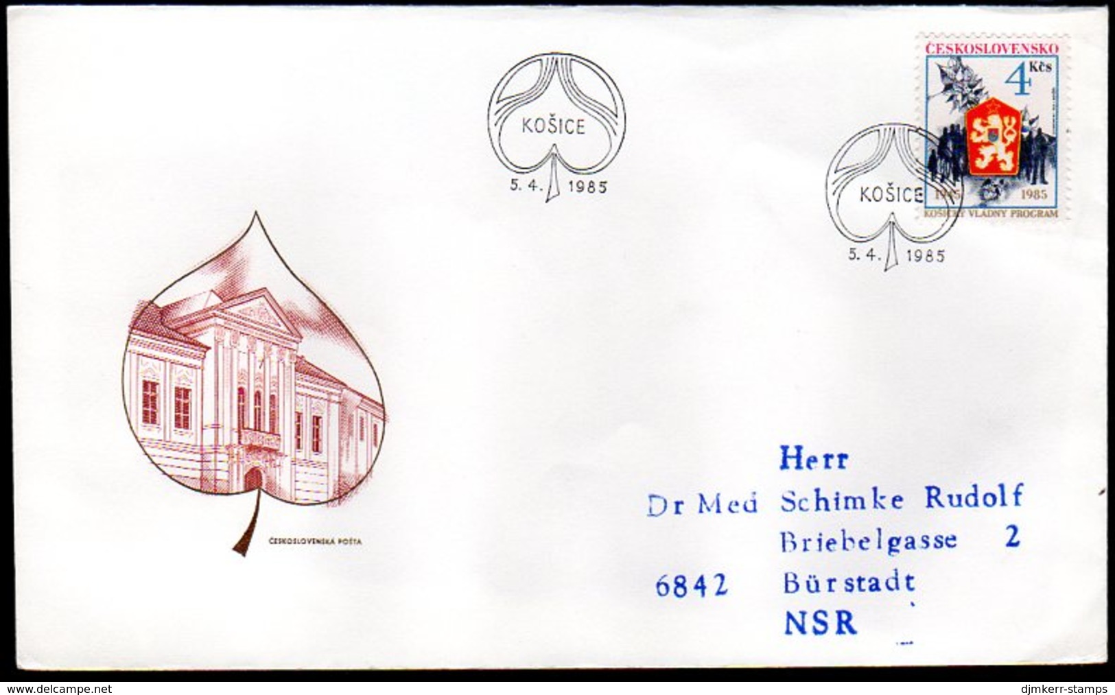 CZECHOSLOVAKIA 1985 Kosice Programme FDC.  Michel 2807 - FDC