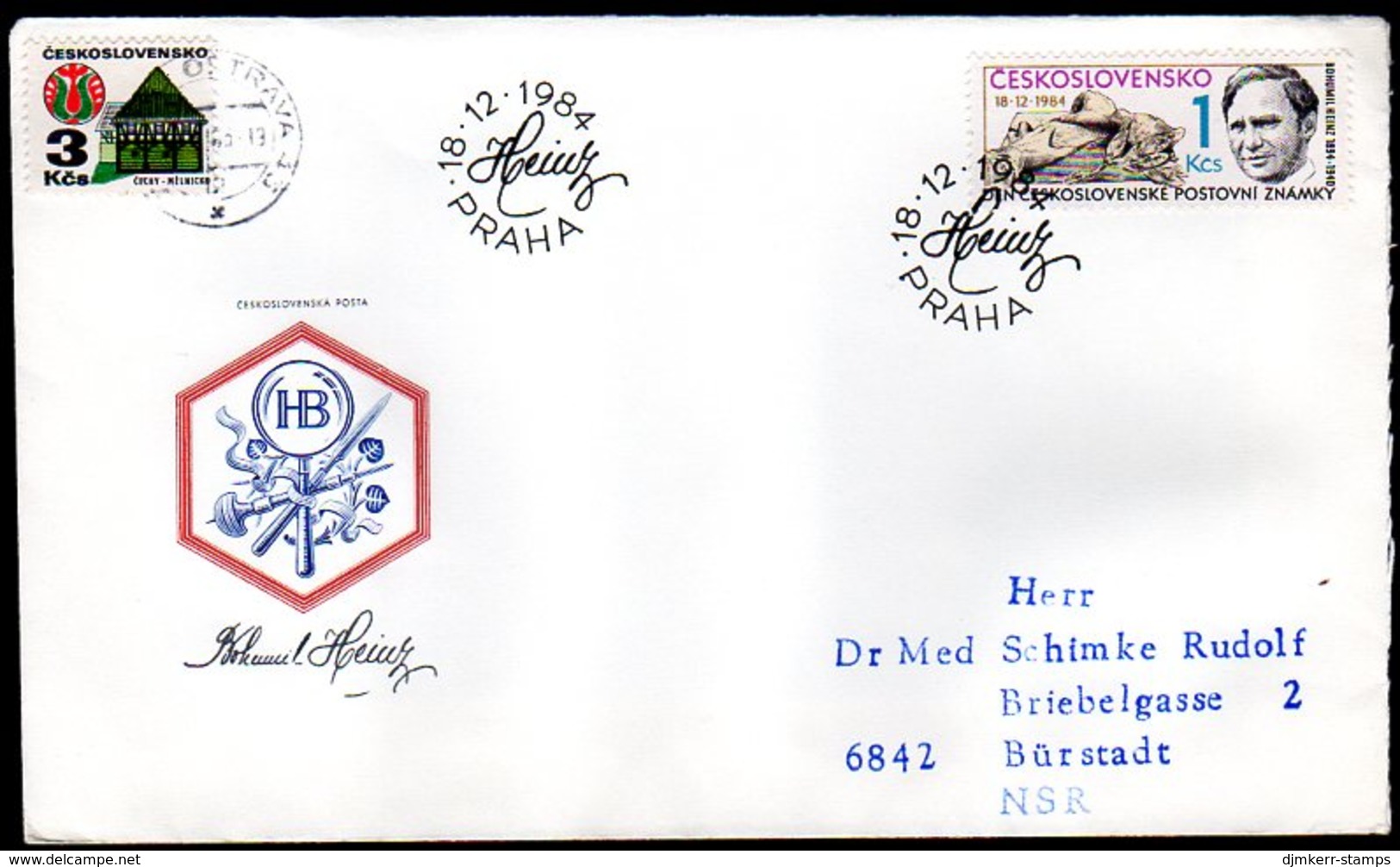 CZECHOSLOVAKIA 1985 Town Arms  FDC (3).  Michel 2797-99 - FDC