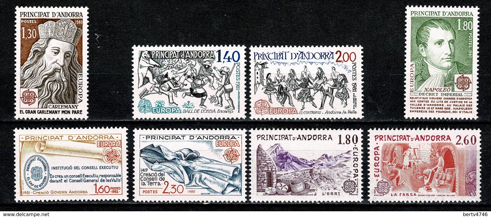 Andorra 1980/1983 EUROPA Yv. 284/85**, 292/93**, 200/01**, 313/14**,  -  Cat. Yv. € 24,50 - Neufs