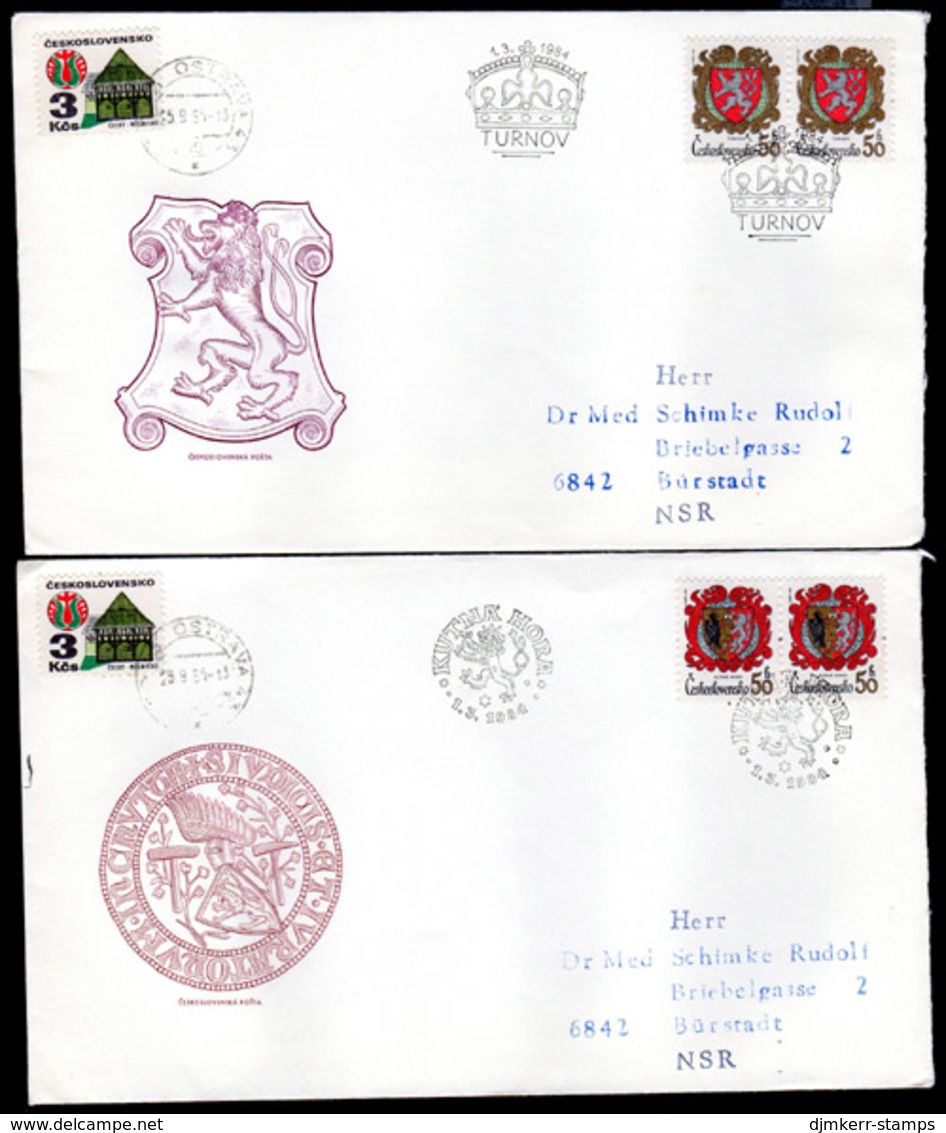 CZECHOSLOVAKIA 1984 Town Arms FDC.  Michel 2754-57 - FDC