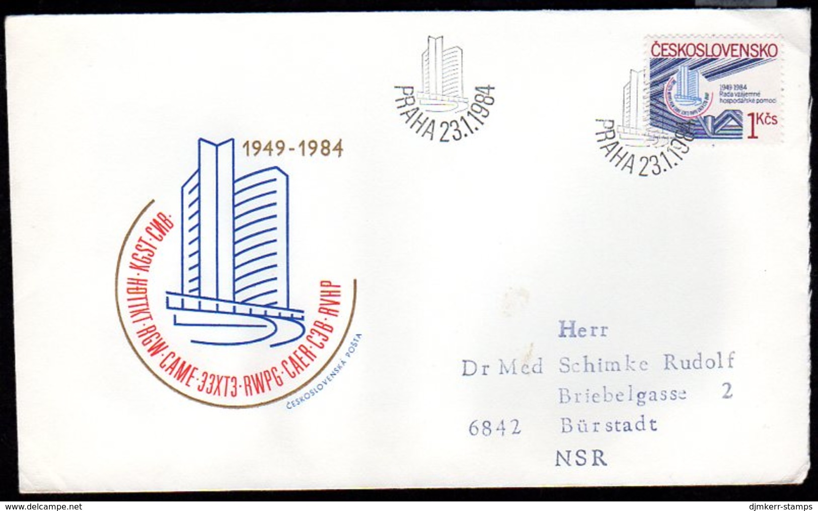 CZECHOSLOVAKIA 1984 Mutual Economic Cooperation FDC.  Michel 2749 - FDC