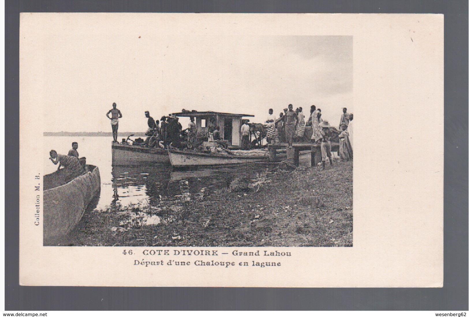 Cote D'Ivoire Grand Lahou Départ D'une Chaloupe En Lagune Ca 1910 OLD POSTCARD - Côte-d'Ivoire