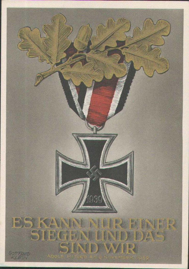 Ritterkreuz, Es Kann Nur Einer Siegen, Tag Des Großdeutschen Briefmarkenhandel 1940, Propaganda-Postkarte, Drittes Reich - War 1939-45