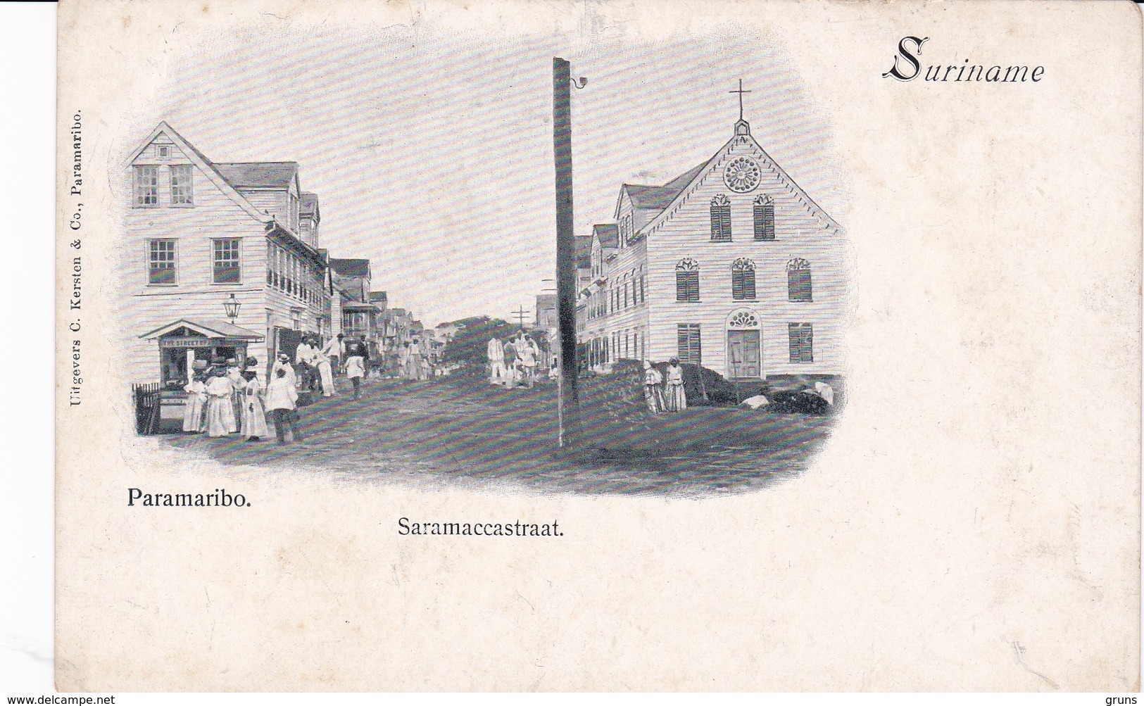 Suriname Paramaribo Saramaccastraat, Carte Rare - Surinam