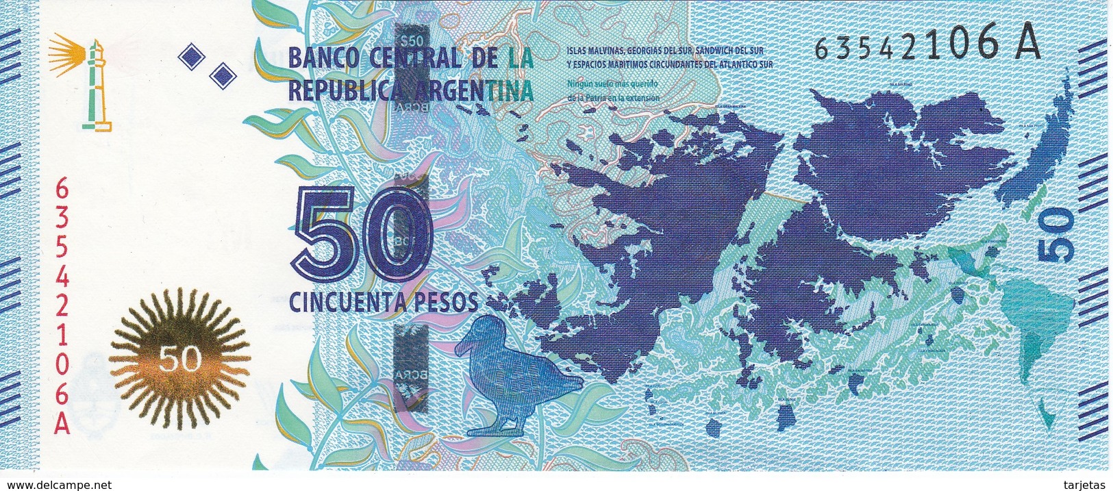BILLETE DE ARGENTINA DE 50 PESOS DEL AÑO 2015 SIN CIRCULAR - UNCIRCULATED (BANKNOTE) CONMEMORATIVO - Argentina