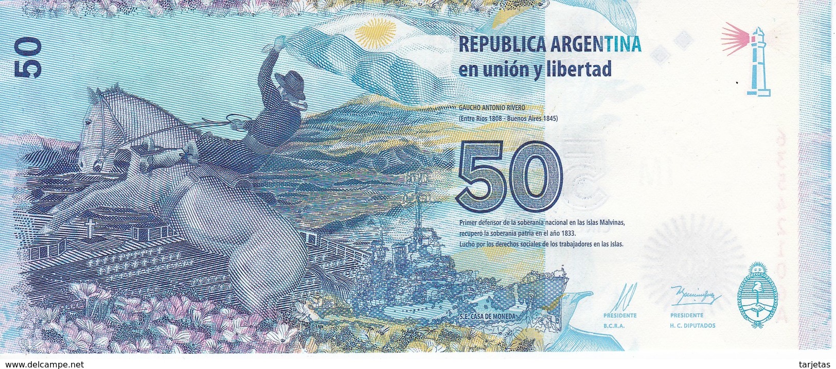 BILLETE DE ARGENTINA DE 50 PESOS DEL AÑO 2015 SIN CIRCULAR - UNCIRCULATED (BANKNOTE) CONMEMORATIVO - Argentine