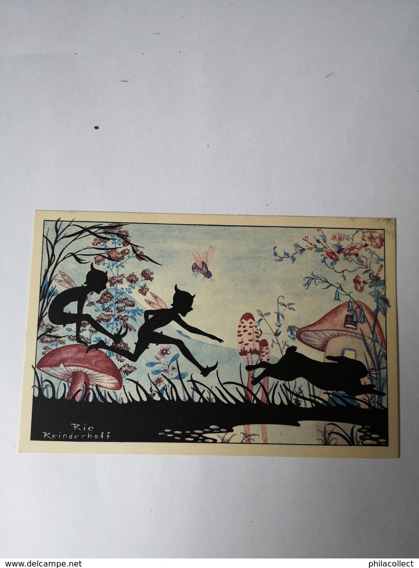 Silhouet Card - Dutch Illustrator Rie Reinderhoff - Fairy Tail Card Animal No2 /19?? - Silhouetkaarten