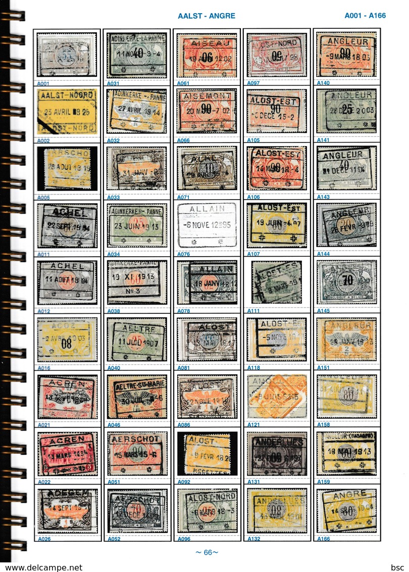 BELGIUM RAILWAYS cancellations " The large Rectangles" type (1890-1914) Bilingual F-NL fully illustrated in colour 123pp