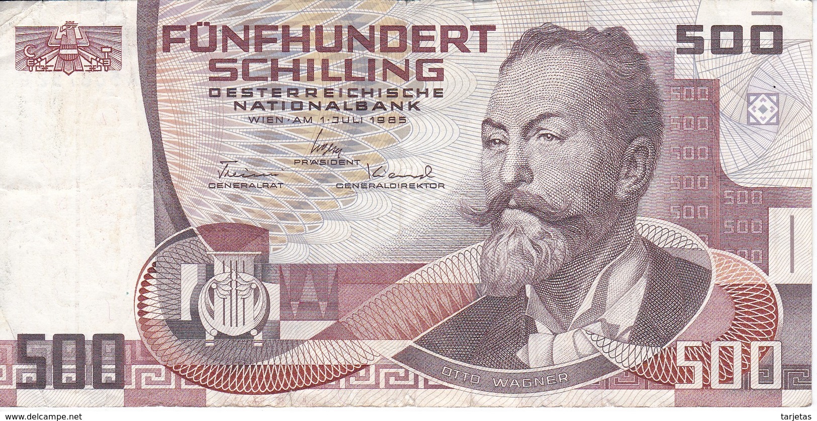 BILLETE DE AUSTRIA DE 500 SCHILLING DEL AÑO 1985 (BANKNOTE-BANK NOTE) - Autriche