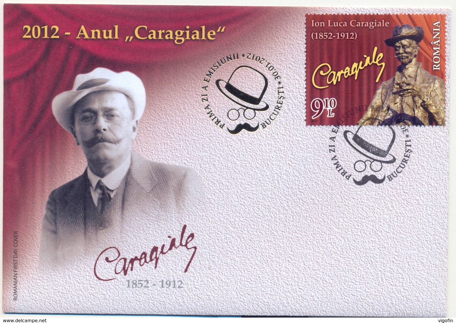 RO 2012- CARAGIALE, ROMANIA, FDC - FDC