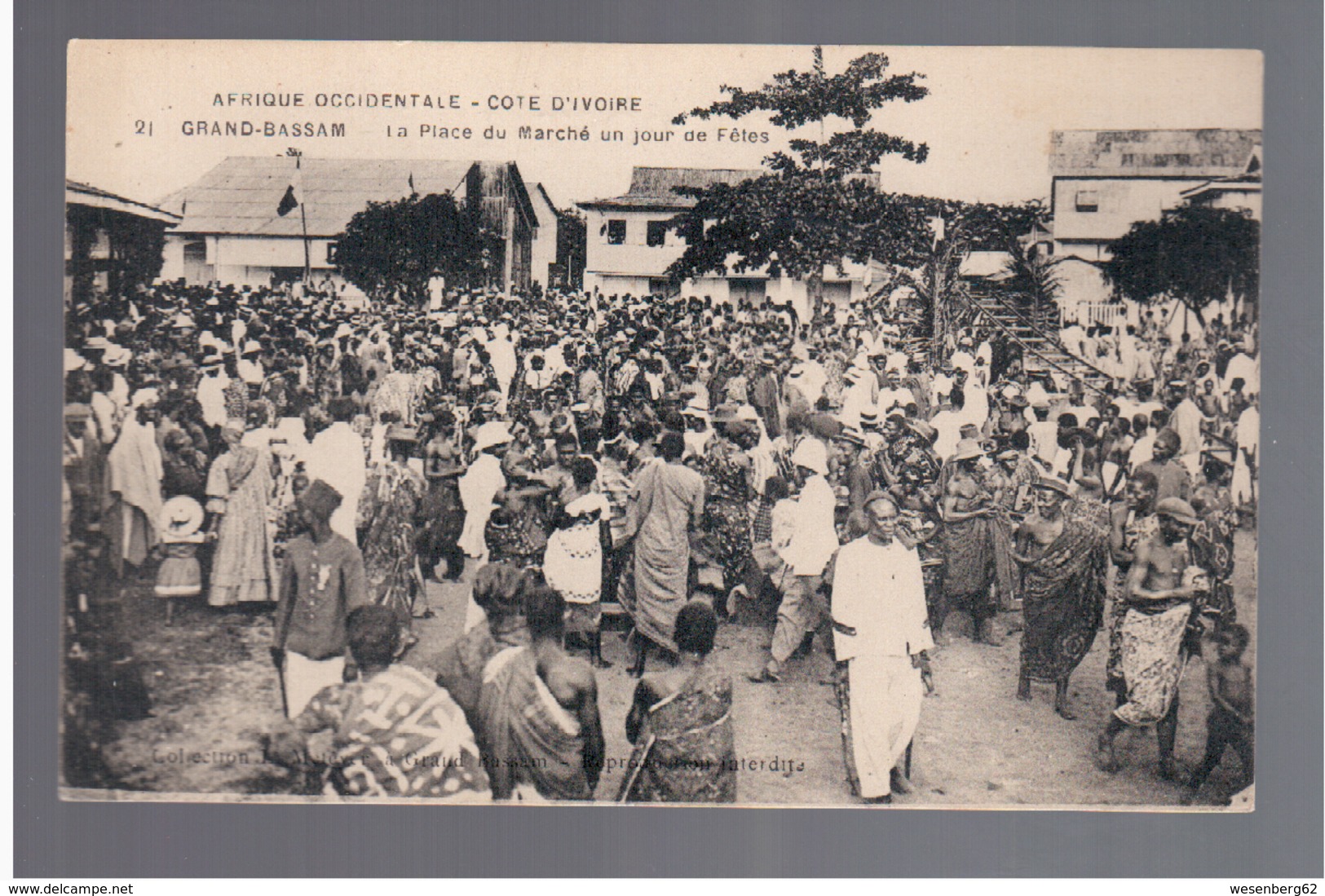 Cote D'Ivoire Grand-Bassam - La Place Du Marché Un Jour De Fêtes Ca 1910 OLD POSTCARD - Côte-d'Ivoire