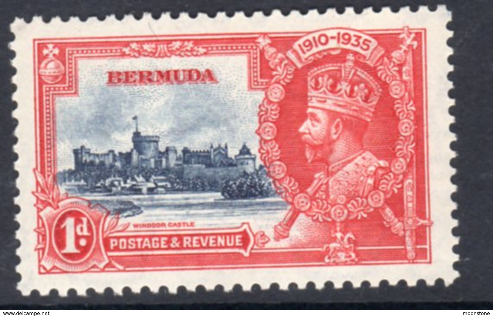 Bermuda GV 1935 Silver Jubilee 1d Value, Hinged Mint, SG 94 (A) - Bermuda