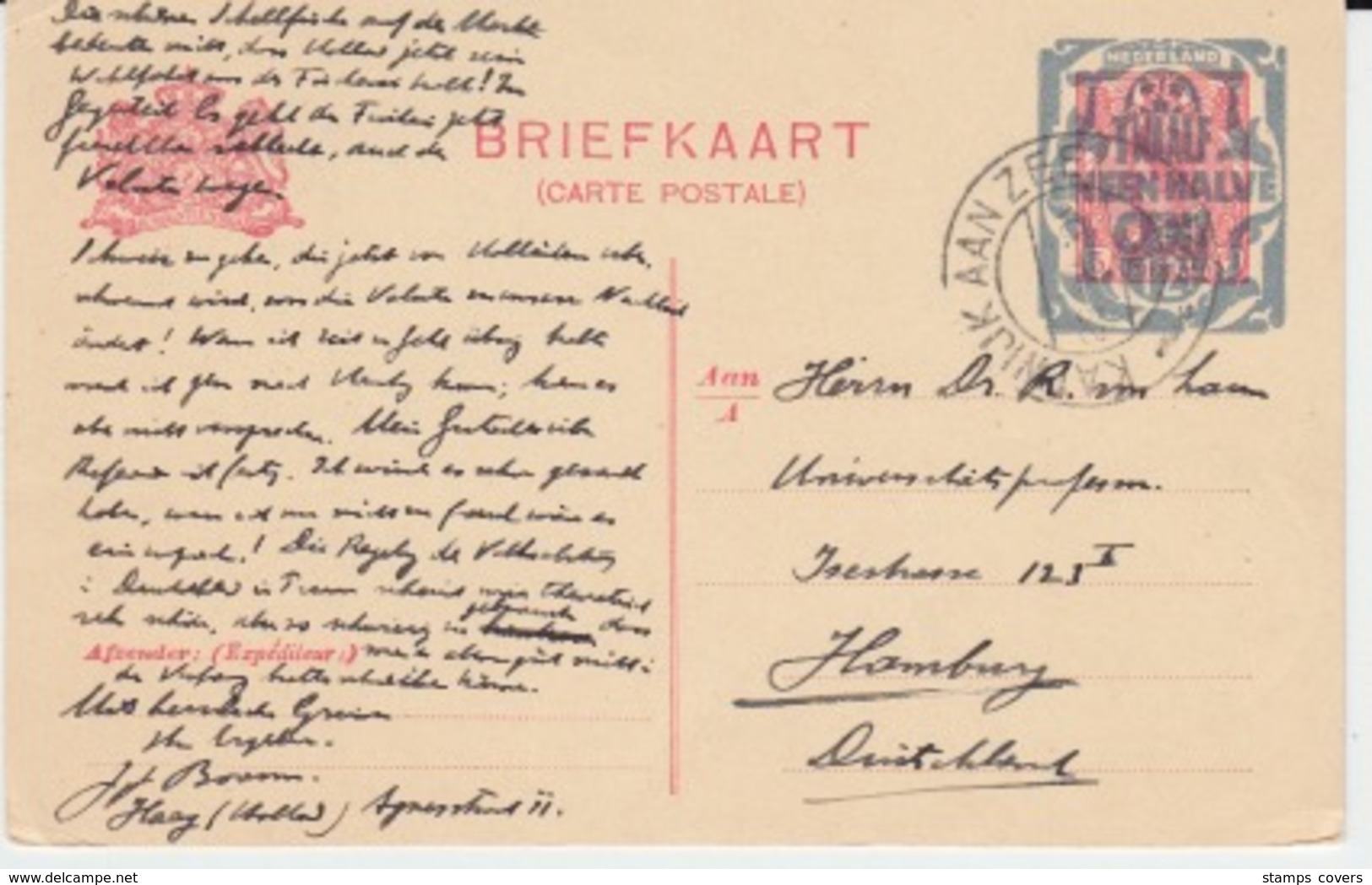 NEDERLAND BRIEFKAART 28 JANUARI 1921 OVERLOAD - Entiers Postaux