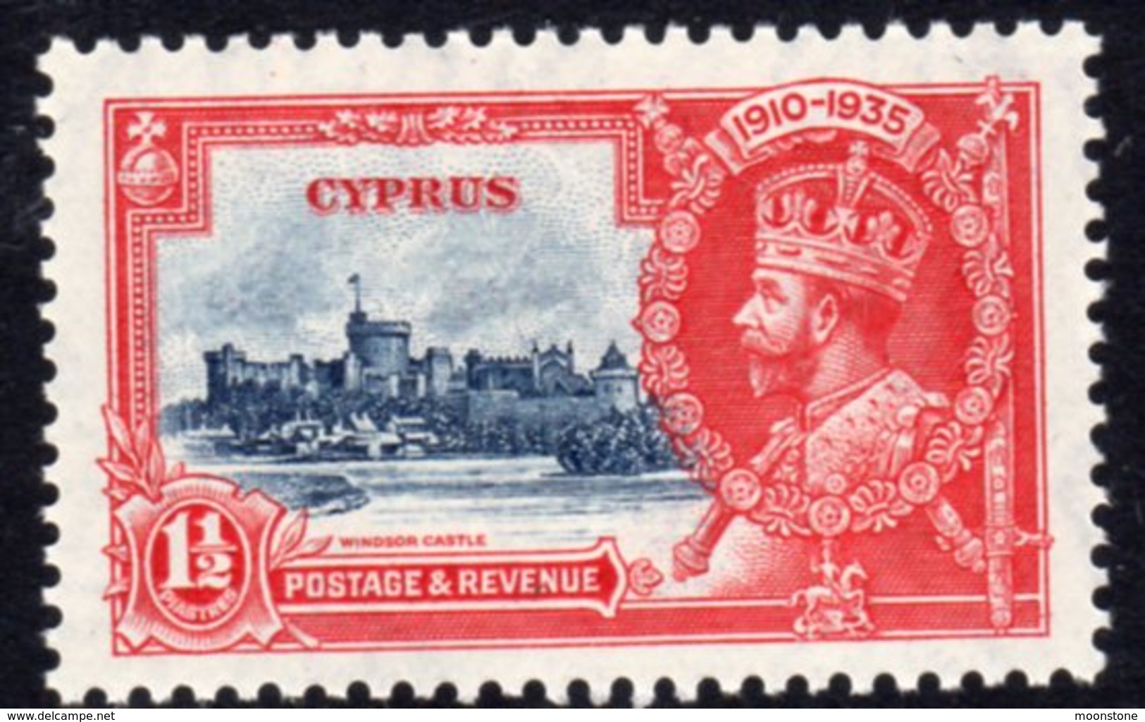 Cyprus GV 1935 Silver Jubilee 1½ Pi. Value Hinged Mint, SG 145 (A) - Cyprus (...-1960)