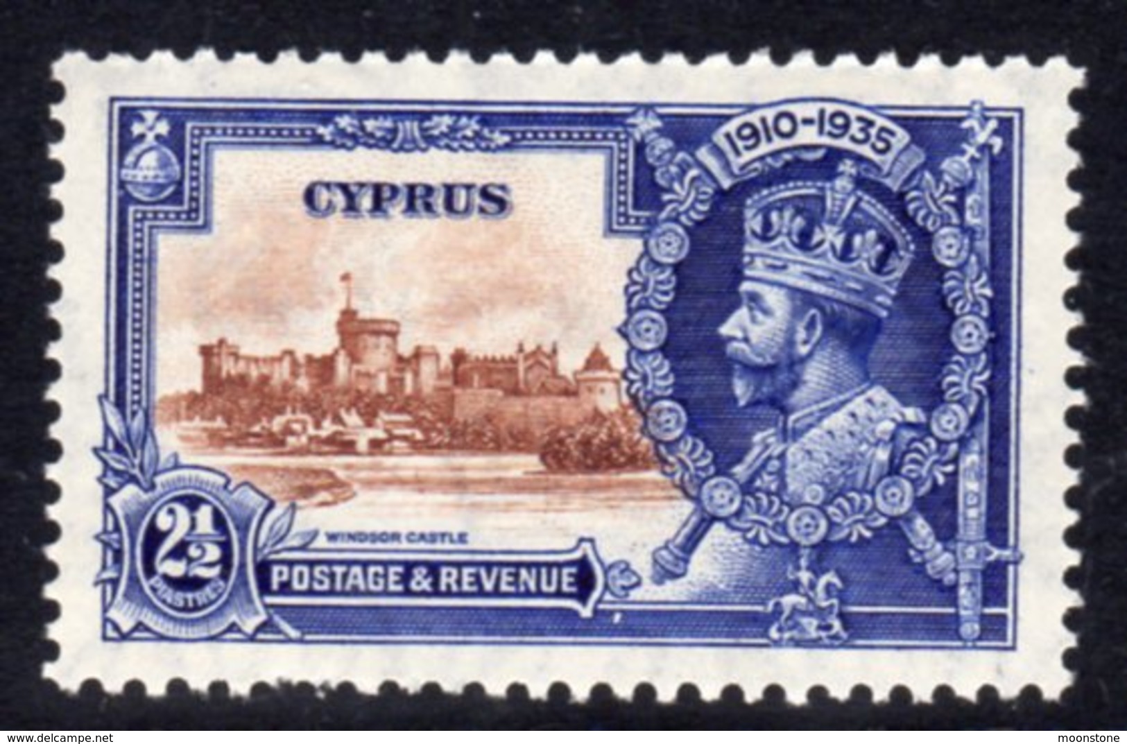 Cyprus GV 1935 Silver Jubilee 2½ Pi. Value, Hinged Mint, SG 146 (A) - Cyprus (...-1960)