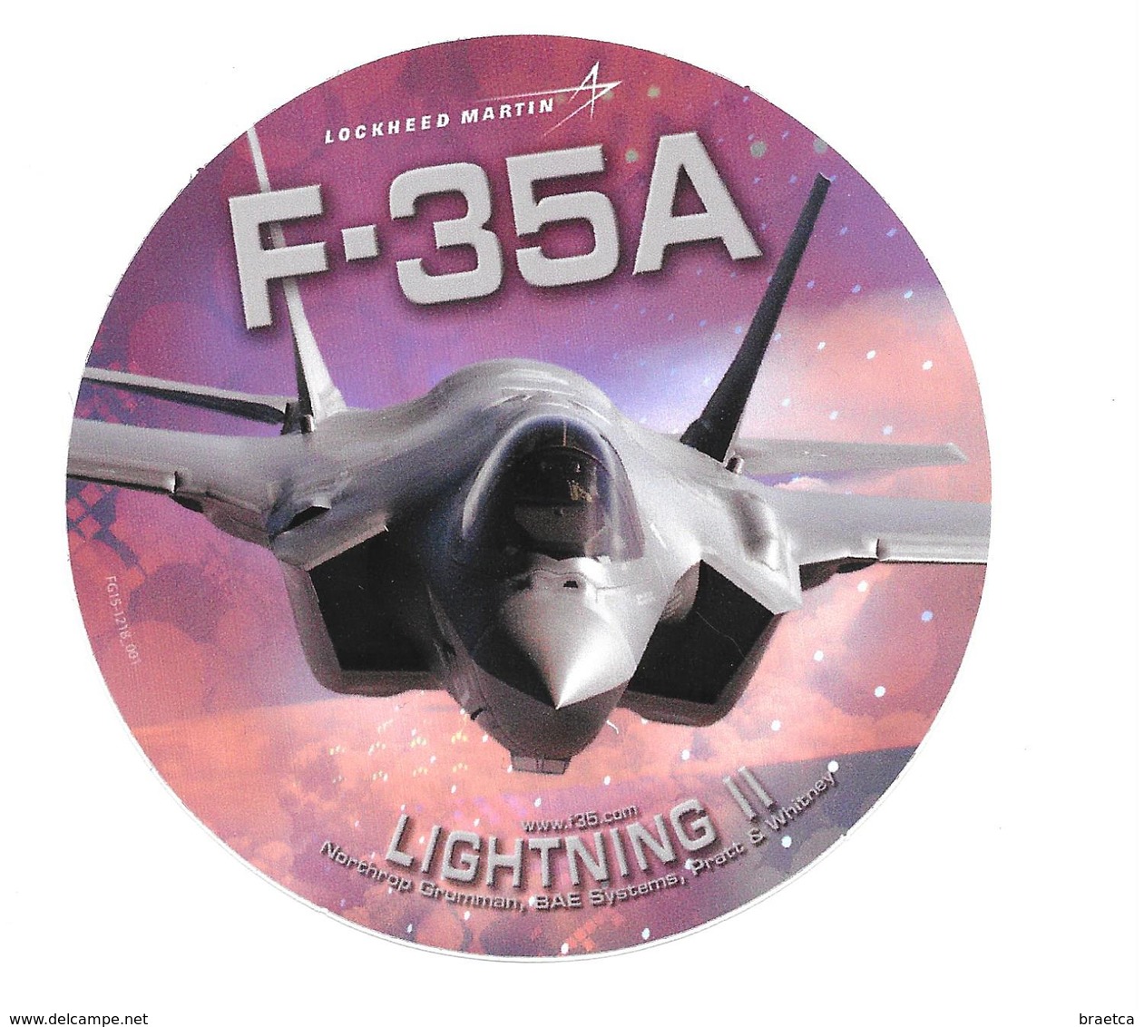 Autocollant F-35A - Lightning II - Lockheed Martin - Aviación