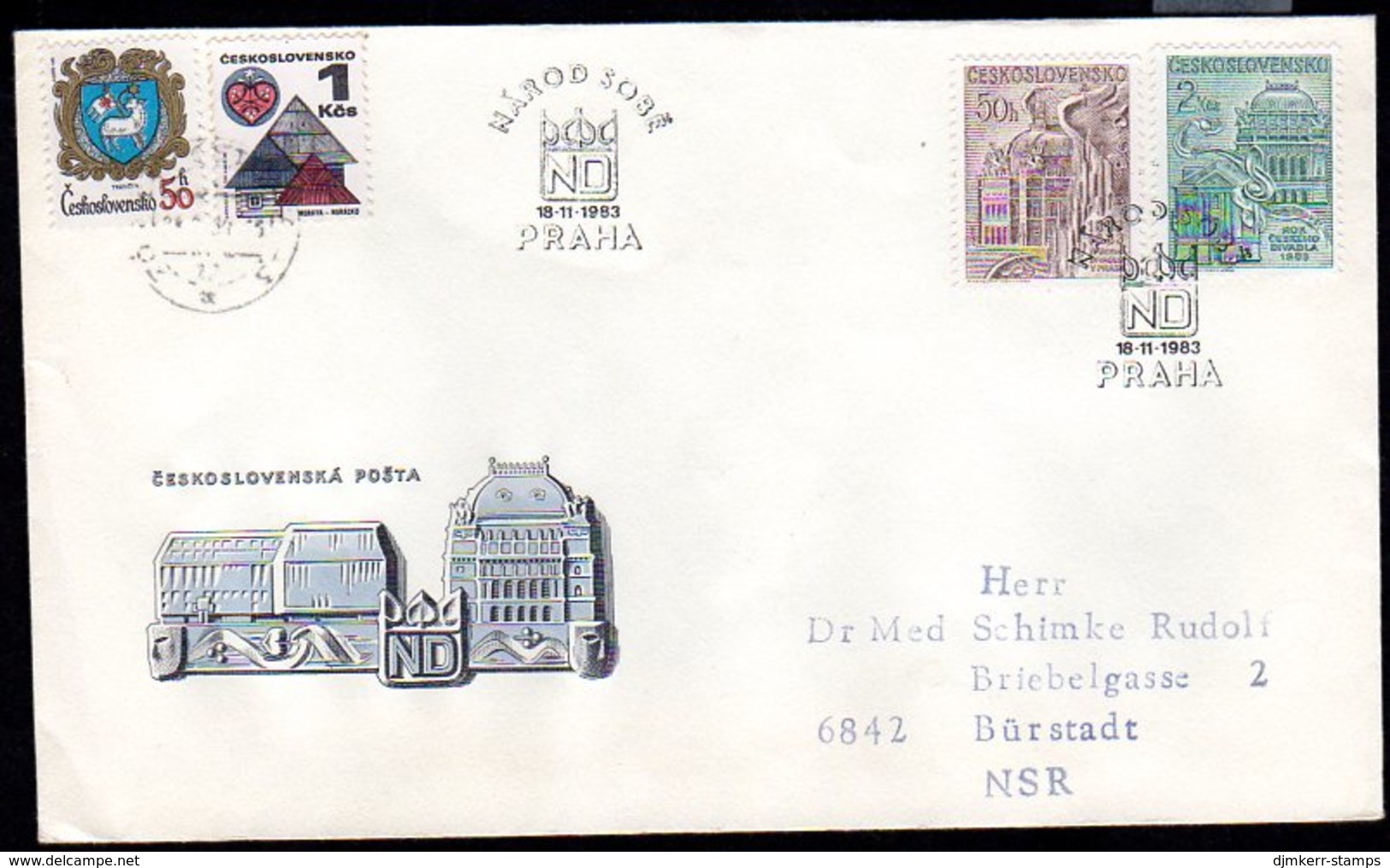 CZECHOSLOVAKIA 1983 Theatre Year FDC.  Michel 2735-36 - FDC