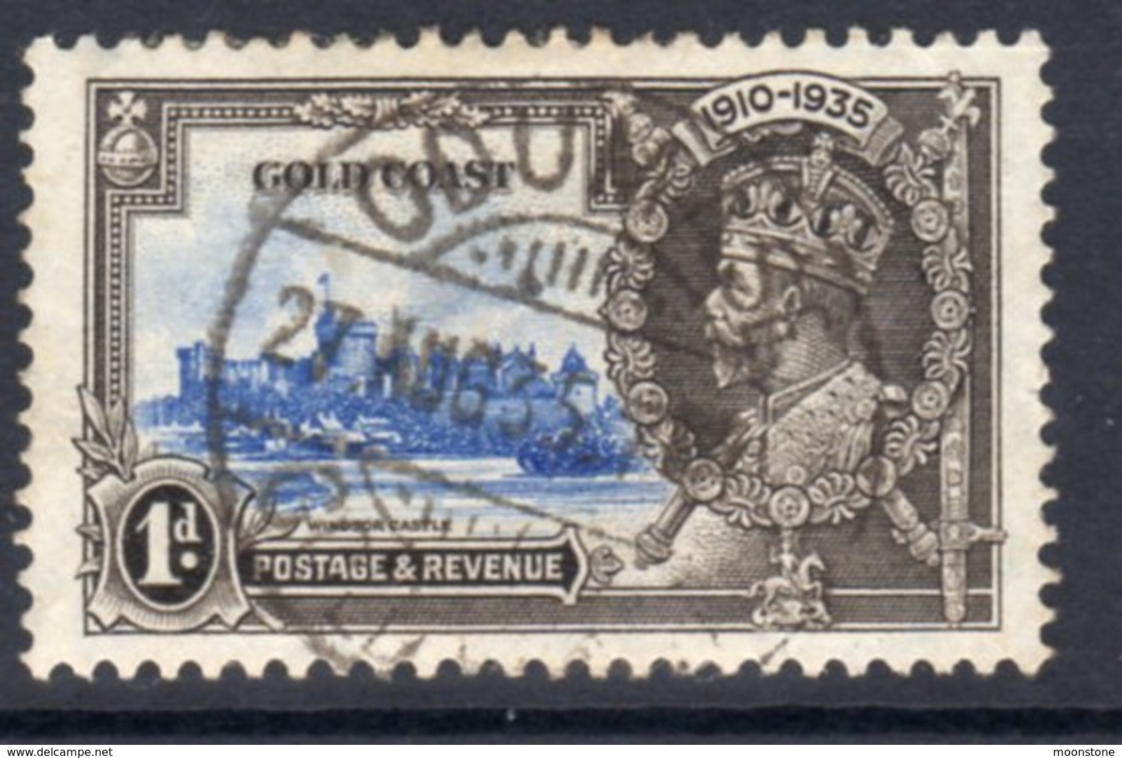 Gold Coast GV 1935 Silver Jubilee 1d Value, Used, SG 133 (A) - Gold Coast (...-1957)