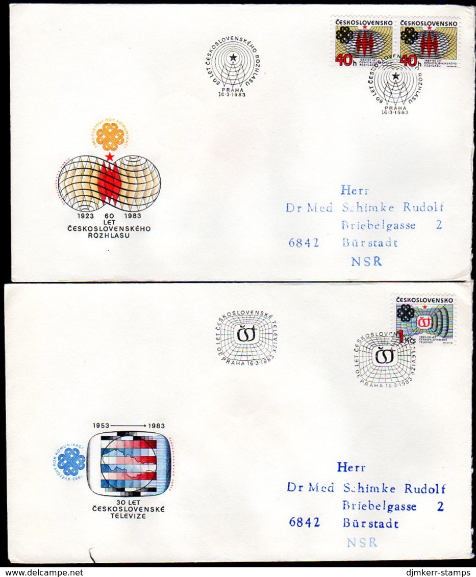 CZECHOSLOVAKIA 1983 World Communications Year FDC (4)  Michel 2705-08 - FDC