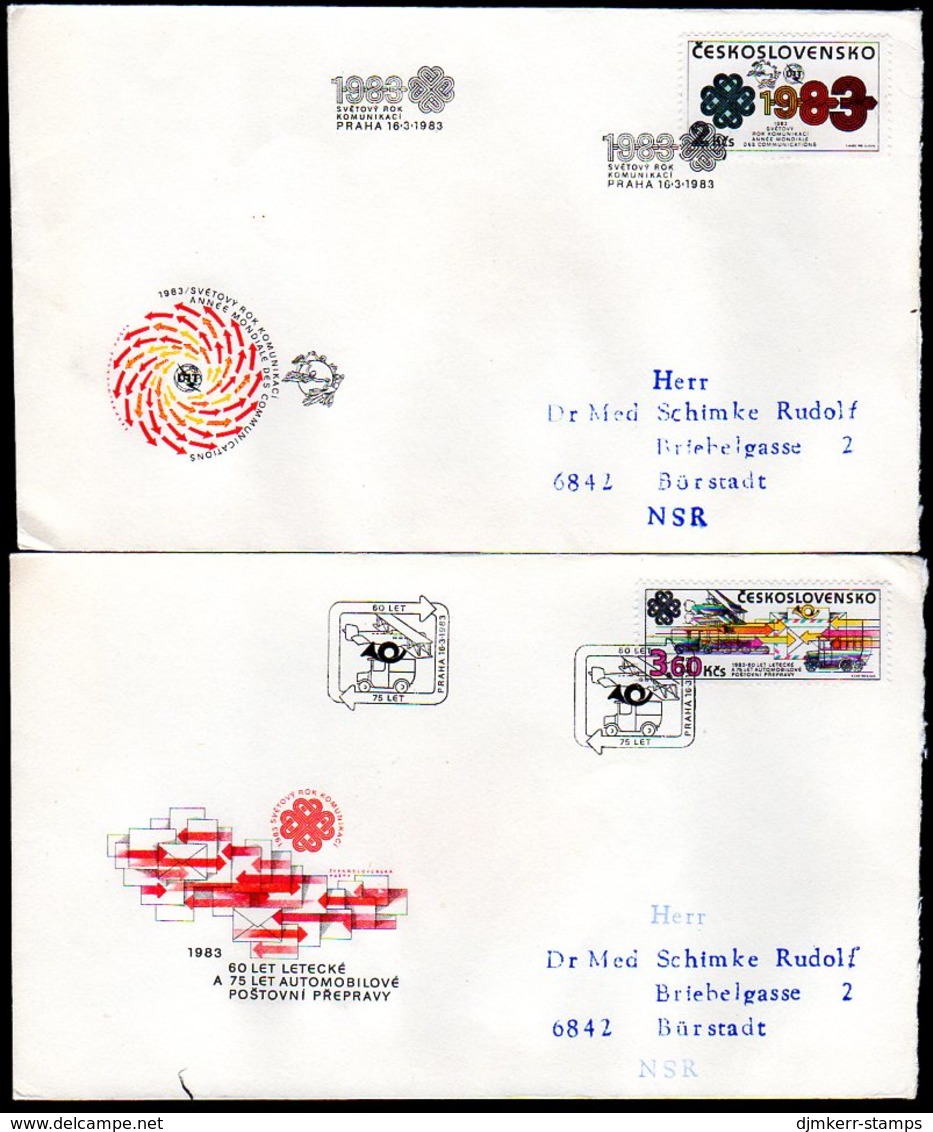 CZECHOSLOVAKIA 1983 World Communications Year FDC (4)  Michel 2705-08 - FDC