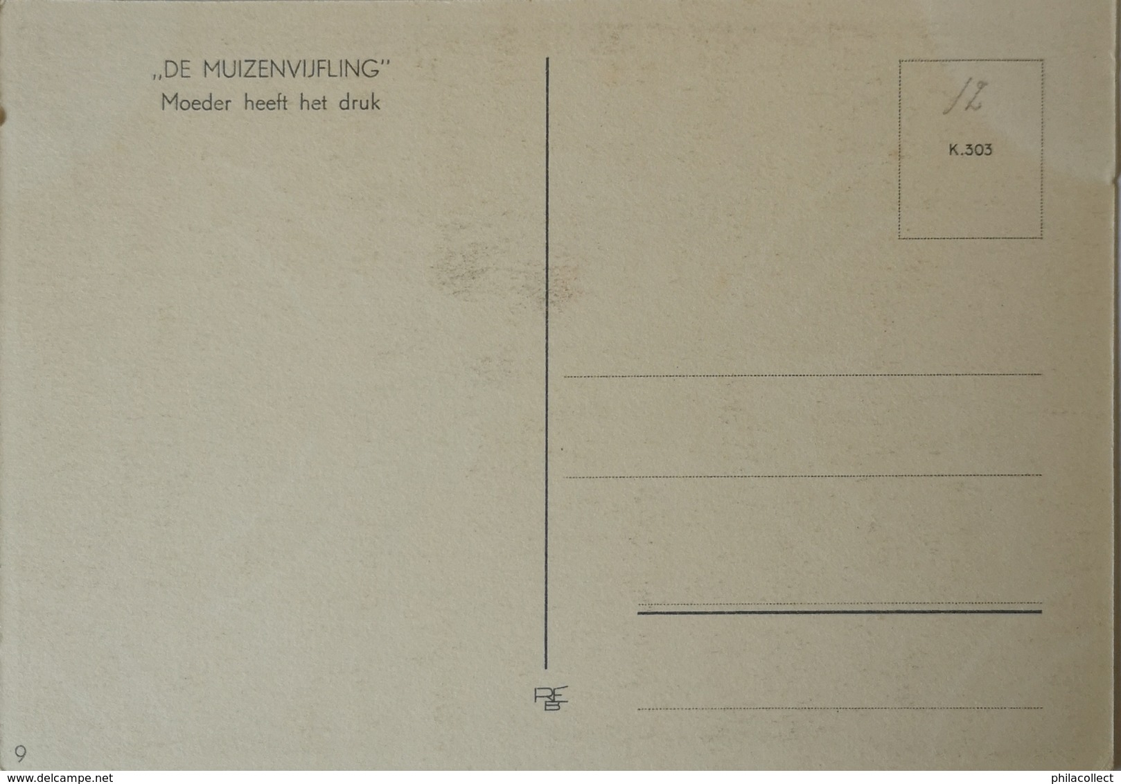 Willy Schermele // 10x15 // Human... Mice - De Muizenvijfling No 09 / 19?? - Schermele, Willy