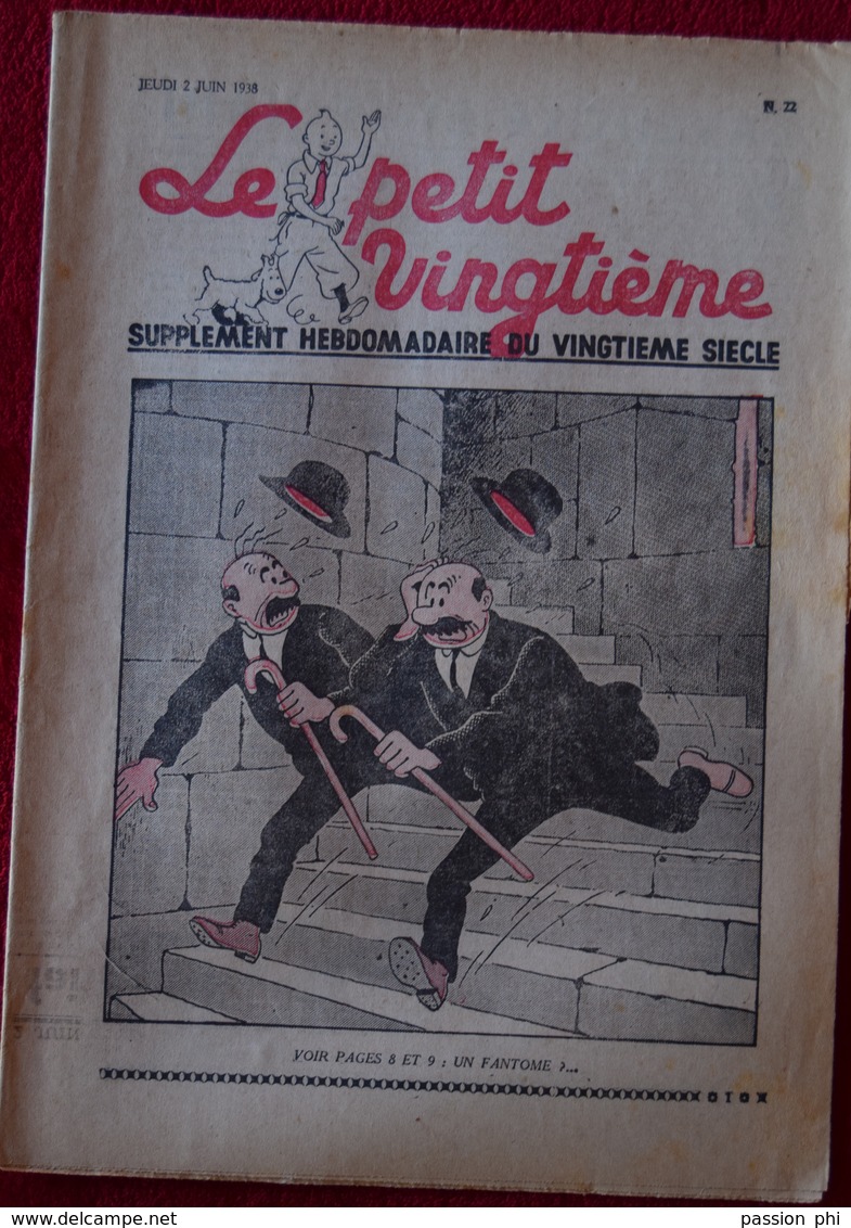 BD HERGE "Le Petit Vingtième" TINTIN QUICK ET FLUPKE JO ET ZETTE ..02.06.1938 N°22 ETAT CORRECT - Hergé
