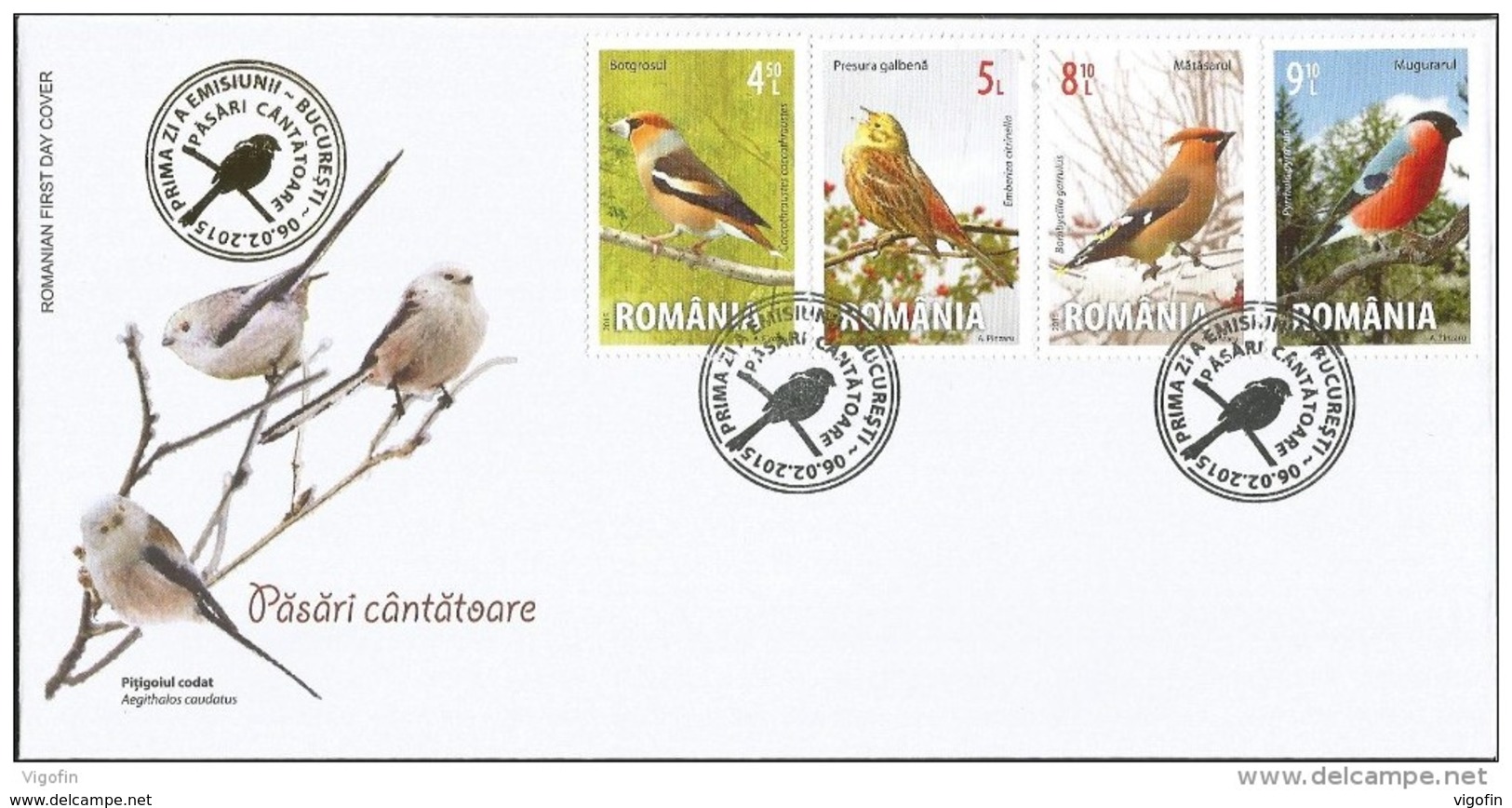 RO 2015- BIRDS, ROMANIA, FDC - FDC