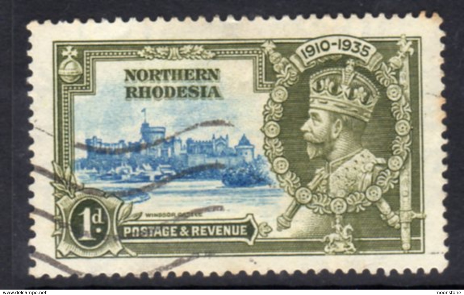 Northern Rhodesia GV 1935 Silver Jubilee 1d Value, Used, SG 18 (A) - Northern Rhodesia (...-1963)