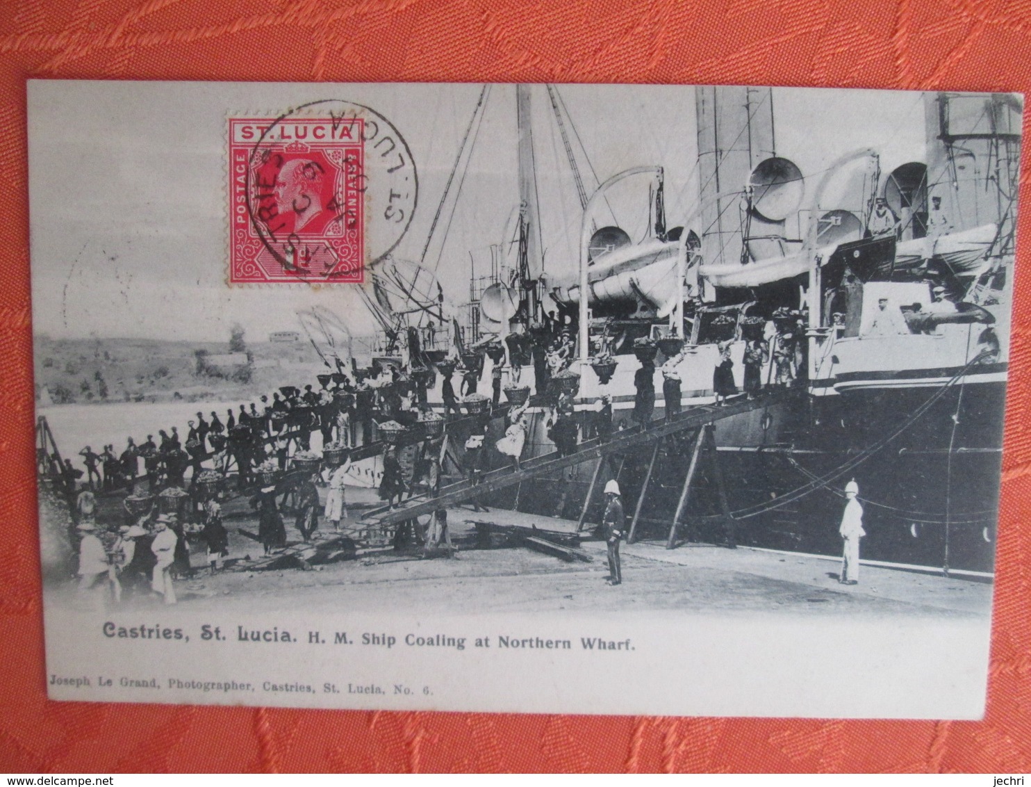 St Lucia  .  . H M Ship Coaling At Northern Wharf - Sainte-Lucie