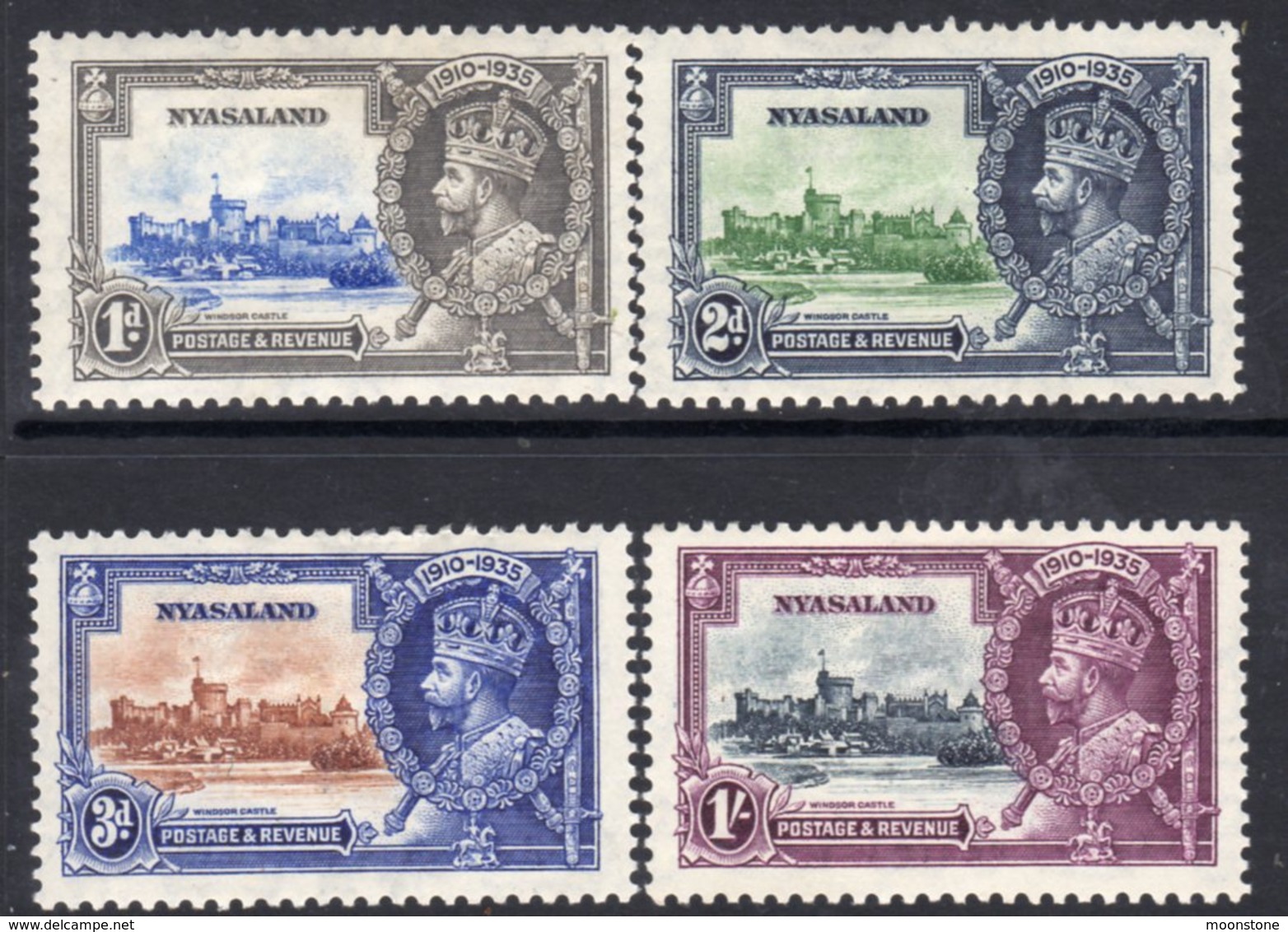 Nyasaland GV 1935 Silver Jubilee Set Of 4, Hinged Mint, SG 123/6 (A) - Nyasaland (1907-1953)