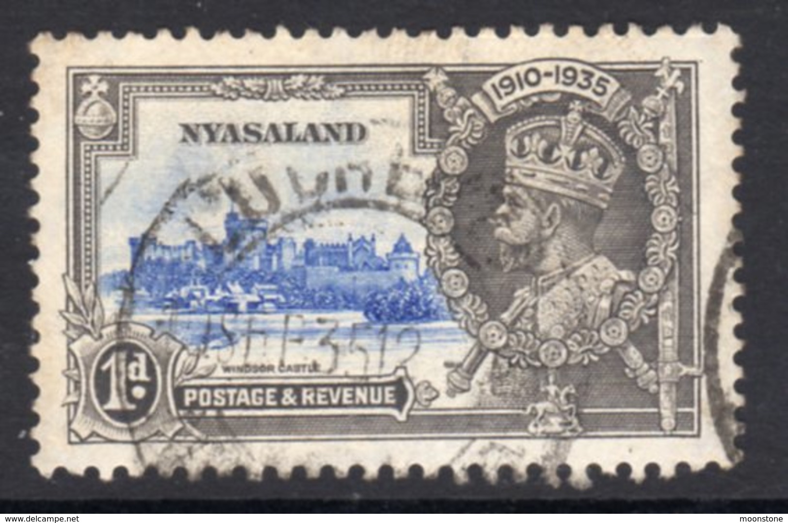 Nyasaland GV 1935 Silver Jubilee 1d Value, Used, SG 123 (A) - Nyasaland (1907-1953)