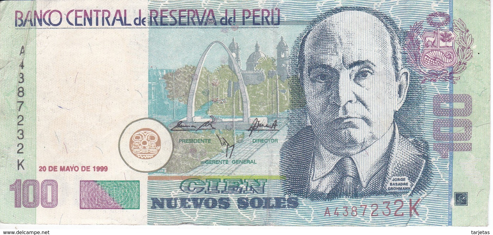 BILLETE DE PERU DE 100 NUEVOS SOLES DEL AÑO 1999 (BANKNOTE) - Perú